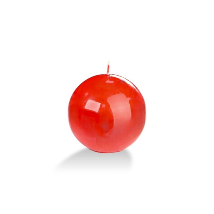 CANDELA SFERA D6 ROSSO LACCATO
